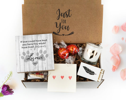 Personalized Pet Sympathy Gift Box - Memorial Frame 4" or 6" - Dog Memorial Gift - Dog Loss Gift Box - Dog Memorial Frame - Spa Gift Box