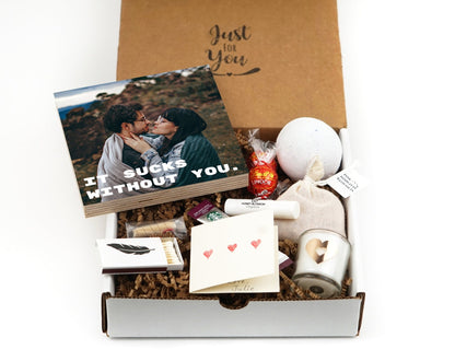 Valentine's Gift Box for Boyfriend Gift Box - Photo Block 4" or 6" - Valentine's Gift For Her - Heart Valentine Gifts - Gift For Her or Him - Shiner Photo
