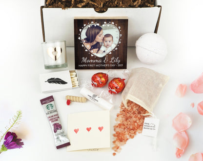 Personalized First Mother's Day Gift Box - Photo Frame 4" or 6" Gift Box - Mother's Day Frame - New Mom Gift Box - Gift for Mom - New Baby Gift - Shiner Photo