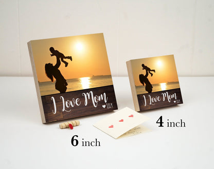 Personalized First Mother's Day Gift Box - I Love Mom - Photo Frame 4" or 6" Gift Box - Mother's Day Frame - Gift for Mom - New Baby Gift - Shiner Photo