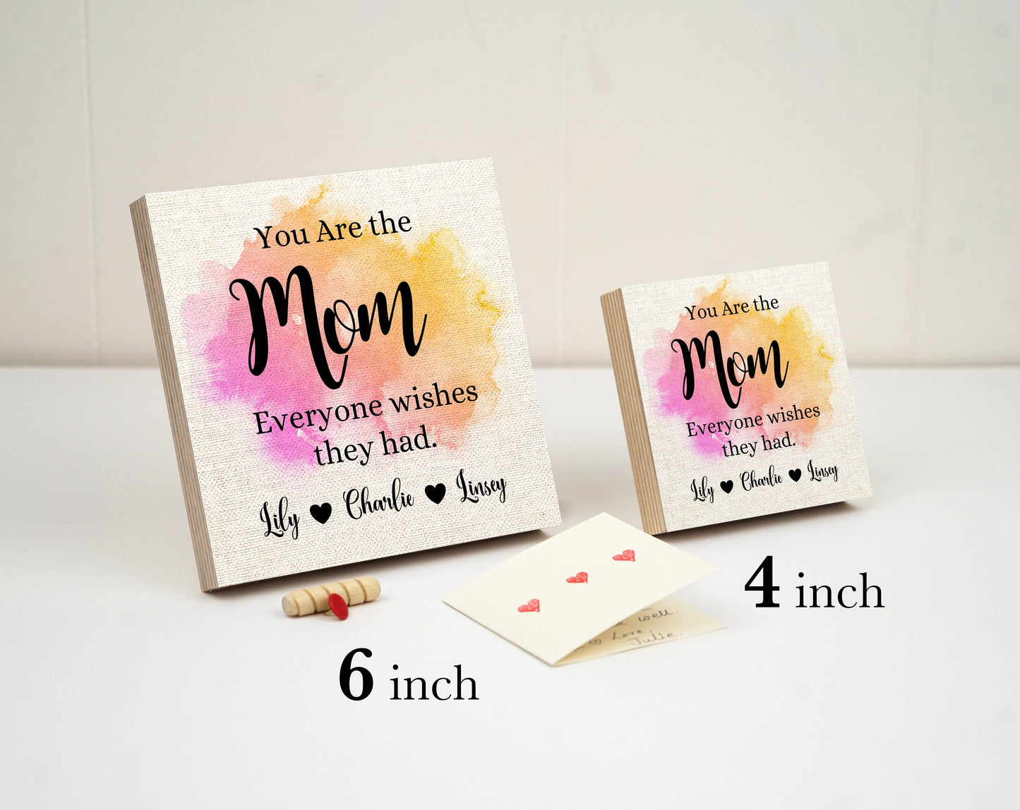 Personalized First Mother's Day Gift Box - Photo Block 4" or 6" Gift Box - Mother's Day Frame - New Mom Gift Box- Gift for Mom New Baby Gift