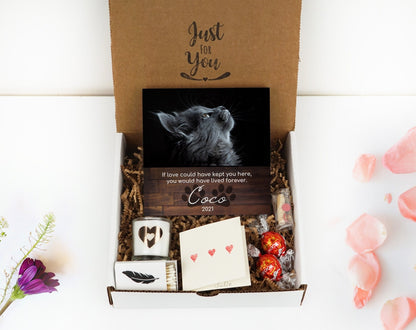 Cat Memorial Gift Box with Photo Block and Sympathy Card - Shiner Photo
