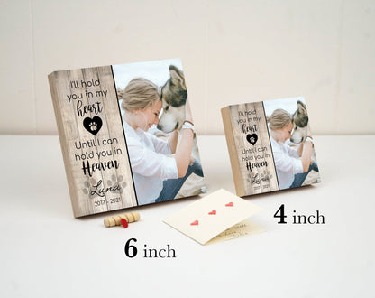 Pet Sympathy Memorial Photo Block with Handwritten Card - Shiner Photo