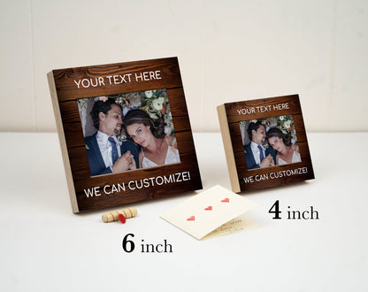 Personalized Gift For Him - 4" or 6" Photo Block w/ Handwritten Card - Custom Text - Gift for Dad Gift for Boyfriend Gift For Her - Shiner Photo