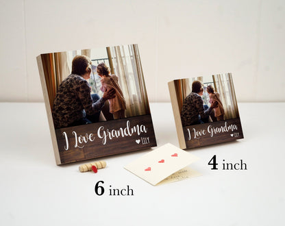 Mother's Day Gift for Grandma - 4" or 6" Personalized Photo Block - Grandma Gift - Personalized Mother's Day Gift Frame - Mothers Day Gift - Shiner Photo