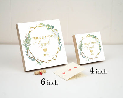 Calendar Engagement Frame Gift with Names 4" of 6" - Personalized Engagement Gift for Newly Engaged Couple - Engagement Party Gift - Shiner Photo