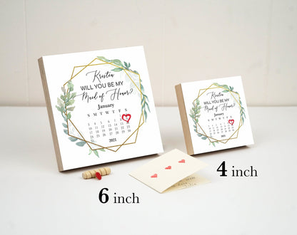 Personalized Maid Of Honor Proposal Box - Custom Photo Block 4" or 6" - Spa Gifts - Will You Be My Maid Of Honor Gift BoxShinerDecor