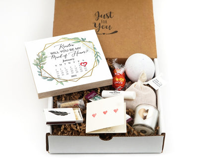 Personalized Maid Of Honor Proposal Box - Custom Photo Block 4" or 6" - Spa Gifts - Will You Be My Maid Of Honor Gift BoxShinerDecor
