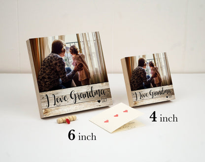 Mother's Day Gift for Grandma - 4" or 6" Personalized Photo Block - Grandma Gift - Personalized Mother's Day Gift Frame - Granny Photo Gift - Shiner Photo
