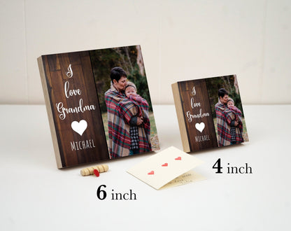 Personalized Mother's Day Gift Box for Grandma - 4" or 6" Photo Block - Grandma Gift Box - Mother's Day Gift Frame - Grandma Frame - Shiner Photo