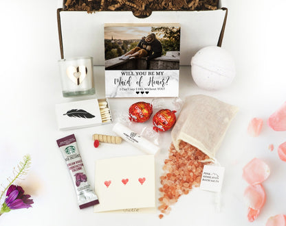 Personalized Maid Of Honor Proposal - Custom Photo Block 4" or 6" - Spa Gifts - Will You Be My Maid Of Honor Gift - Shiner Photo