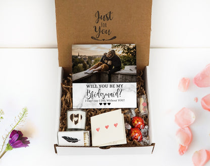 Personalized Bridesmaid Proposal Box - Custom Photo Block 4" or 6" - Spa Gifts - Will You Be My Bridesmaid Gift Box - Shiner Photo