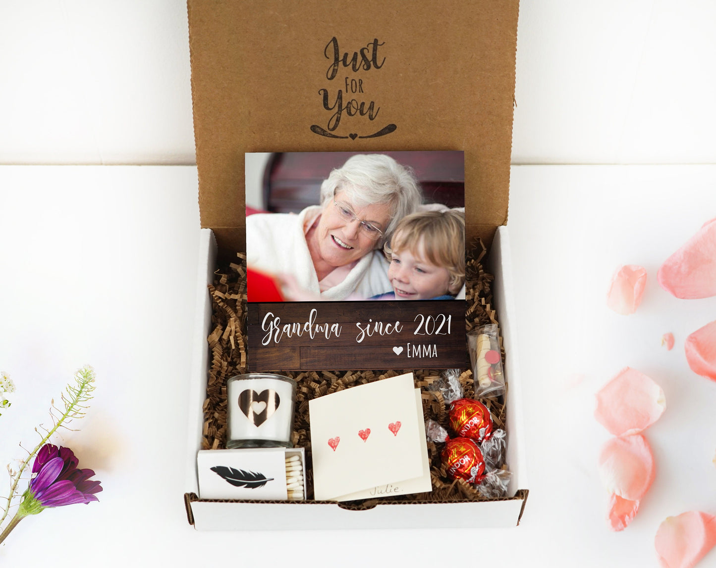 Mother's Day Gift for Grandma - 4" or 6" Personalized Photo Block - Grandma Gift Box - Personalized Mother's Day Gift Frame - Grandma Frame