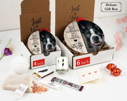 Personalized Pet Sympathy Christmas Ornament, Memorial Photo - Shiner Photo