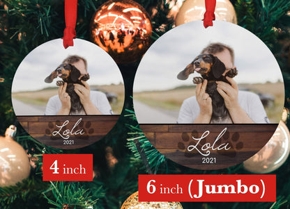 Personalized Dog Memorial Photo Ornament for Christmas - Shiner Photo