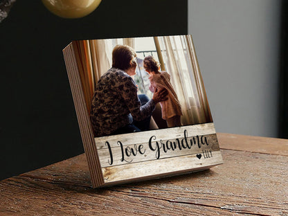 Mother's Day Gift for Grandma - 4" or 6" Personalized Photo Block - Grandma Gift - Personalized Mother's Day Gift Frame - Granny Photo Gift - Shiner Photo