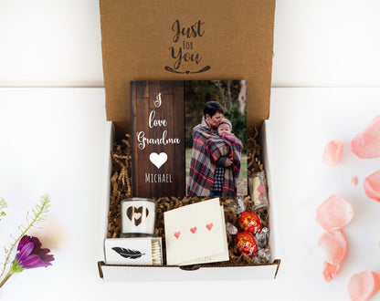Personalized Mother's Day Gift Box for Grandma - 4" or 6" Photo Block - Grandma Gift Box - Mother's Day Gift Frame - Grandma Frame - Shiner Photo