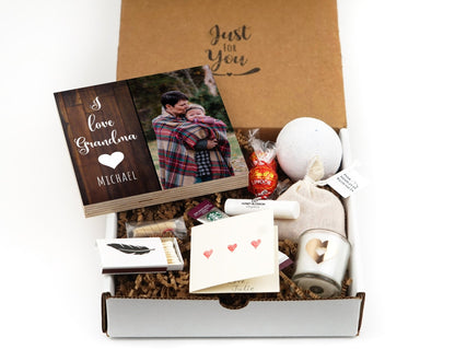 Personalized Mother's Day Gift Box for Grandma - 4" or 6" Photo Block - Grandma Gift Box - Mother's Day Gift Frame - Grandma Frame - Shiner Photo