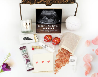 Personalized Ultrasound Frame - Best Dad Ever Gift - 4" or 6" Photo Block w/ Handwritten Card - Fathers Day Gift from Daughter or SonShinerDecor