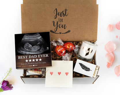 Personalized Ultrasound Frame - Best Dad Ever Gift - 4" or 6" Photo Block w/ Handwritten Card - Fathers Day Gift from Daughter or SonShinerDecor