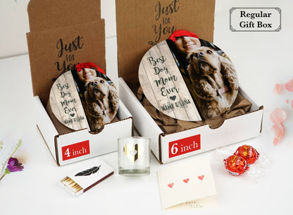 Personalized Best Dog Mom Ever Christmas Ornament - Shiner Photo