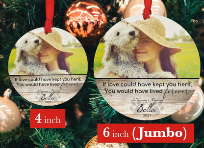 Pet Sympathy Photo Ornament, Dog Memorial Keepsake - Shiner Photo