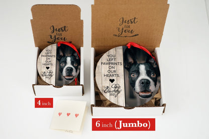 Personalized Pet Sympathy Christmas Ornament, Memorial Photo - Shiner Photo
