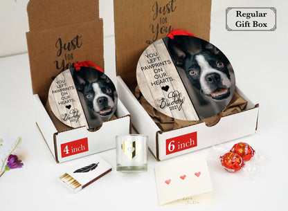 Personalized Pet Sympathy Christmas Ornament, Memorial Photo - Shiner Photo