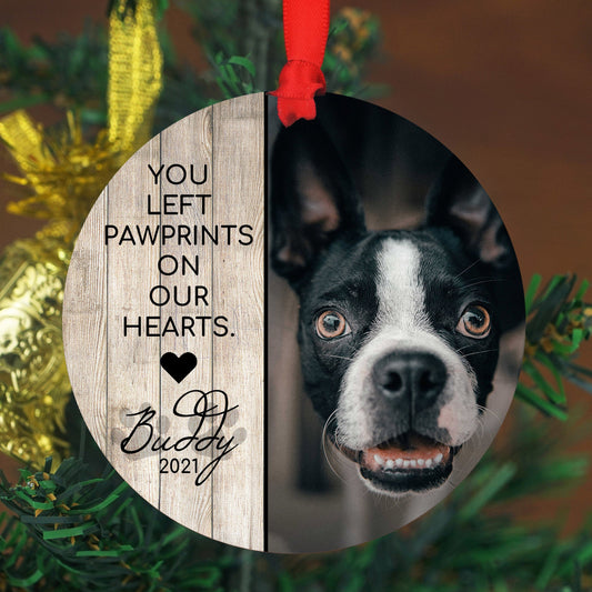Personalized Pet Sympathy Gift - Christmas Photo Ornament - 4&quot; or 6 (JUMBO)&quot; - Personalized Christmas Ornament - Dog Memorial Photo