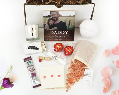 Personalized Father's Day Gift Frame - 4" or 6" Photo Block w/ Handwritten Card - Fathers Day Gift from Son - Gift for Dad Gift Box - Shiner Photo