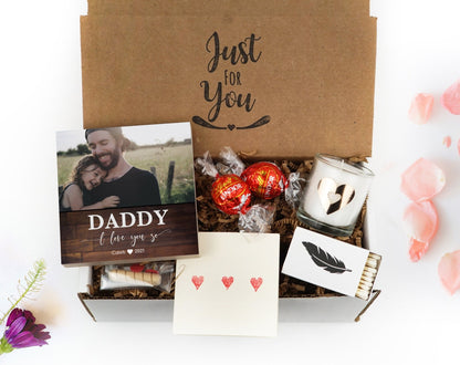Personalized Father's Day Gift Frame - 4" or 6" Photo Block w/ Handwritten Card - Fathers Day Gift from Son - Gift for Dad Gift Box - Shiner Photo