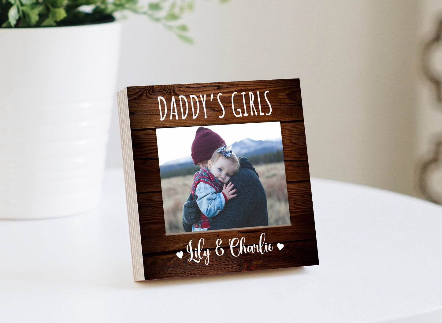 Personalized Father's Day Gift Frame  - 4" or 6" Photo Block w/ Handwritten Card - Fathers Day Gift from Daughter - Daddy's Girl