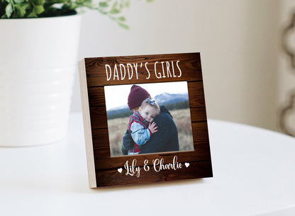 Personalized Father's Day Gift Frame - 4" or 6" Photo Block w/ Handwritten Card - Fathers Day Gift from Daughter - Daddy's GirlShinerDecor