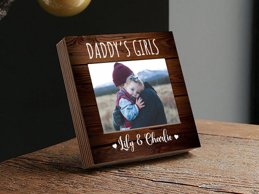 Personalized Father's Day Gift Frame  - 4" or 6" Photo Block w/ Handwritten Card - Fathers Day Gift from Daughter - Daddy's Girl