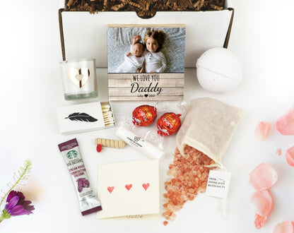 Personalized Father's Day Gift Frame - 4" or 6" Photo Block w/ Handwritten Card - Fathers Day Gift from Daughter or Son - Shiner Photo