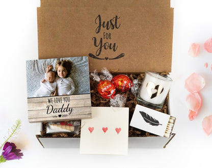 Personalized Father's Day Gift Frame - 4" or 6" Photo Block w/ Handwritten Card - Fathers Day Gift from Daughter or Son - Shiner Photo