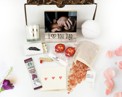 Personalized Father's Day Gift Frame - I Love You Daddy - 4" or 6" Photo Block w/ Handwritten Card - Fathers Day Gift from Daughter or SonShinerDecor