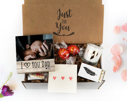 Personalized Father's Day Gift Frame - I Love You Daddy - 4" or 6" Photo Block w/ Handwritten Card - Fathers Day Gift from Daughter or SonShinerDecor