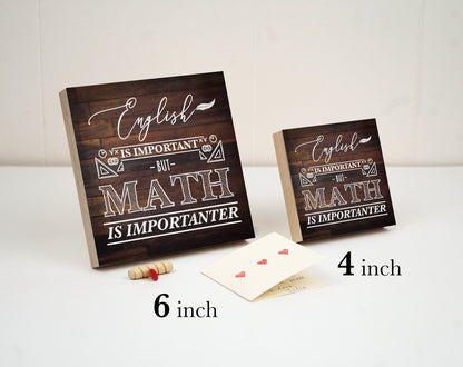 Math Teacher Gift Box - 4" or 6" Photo Block w/ Handwritten Card - Teacher Thank You Gift - Teacher Desk Frame - Funny Math - Shiner Photo