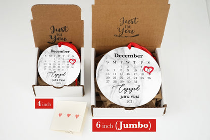 Personalized Engaged Ornament - Custom Ornament - 4" or 6" Wooden Christmas Ornament - Gift Box Options - Couple Ornament - Wedding Gift - Shiner Photo