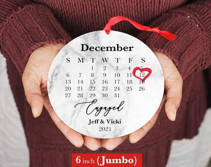 Personalized Engaged Ornament - Custom Ornament - 4" or 6" Wooden Christmas Ornament - Gift Box Options - Couple Ornament - Wedding Gift - Shiner Photo