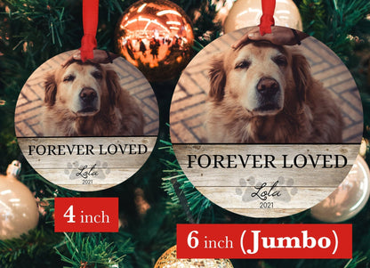 Pet Memorial Ornament with Photo and Name - Shiner Photo