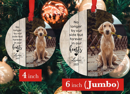 Jumbo Dog Memorial Photo Ornament, Pet Sympathy Gift - Shiner Photo