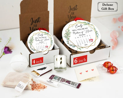 Personalized Engaged Ornament - Matron Of Honor - Custom Ornament - Engagement Announcement Calendar - Couples Ornament - Wedding Ornament - Shiner Photo