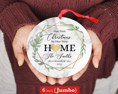 Personalized Our New Home Ornament - 4" or 6" Wooden Photo Ornament - New Home Gift - Wooden Christmas Ornament - Couple Ornament - Shiner Photo