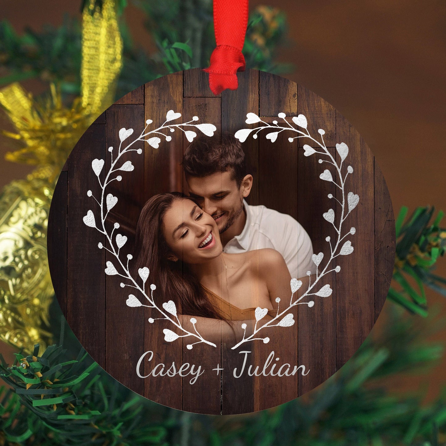 Personalized Engagement Ornament - 4" or 6" -  Engagement Party Gift-  Engagement Ornament, Custom Engagement Gift, Gift for Newly Engaged