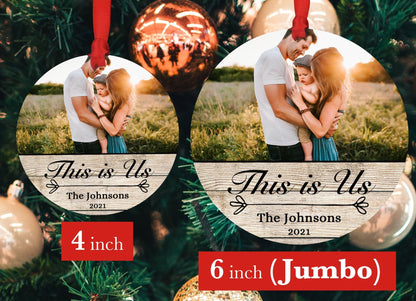 Personalized "This is Us" - 4" x 6" Wood Ornament - This Is Us Sign - Personalized Family Ornament - Family Photo Keepsake - Shiner Photo
