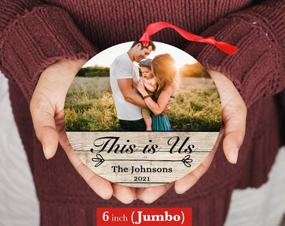 Personalized "This is Us" - 4" x 6" Wood Ornament - This Is Us Sign - Personalized Family Ornament - Family Photo Keepsake - Shiner Photo