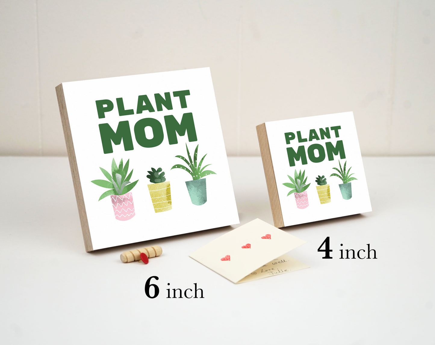 Plant Mom Gift - 4" or 6" Photo Block - Best Friend Gift - Plant Mom Gift Box - Plant Mom Decor - Funny Birthday Gift
