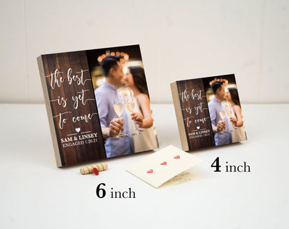 Personalized Engagement Gift - Photo Block 4" or 6" - Custom Engagement Gift For Couple, Gift For Engaged Friend, Gift for Newly Engaged - Shiner Photo
